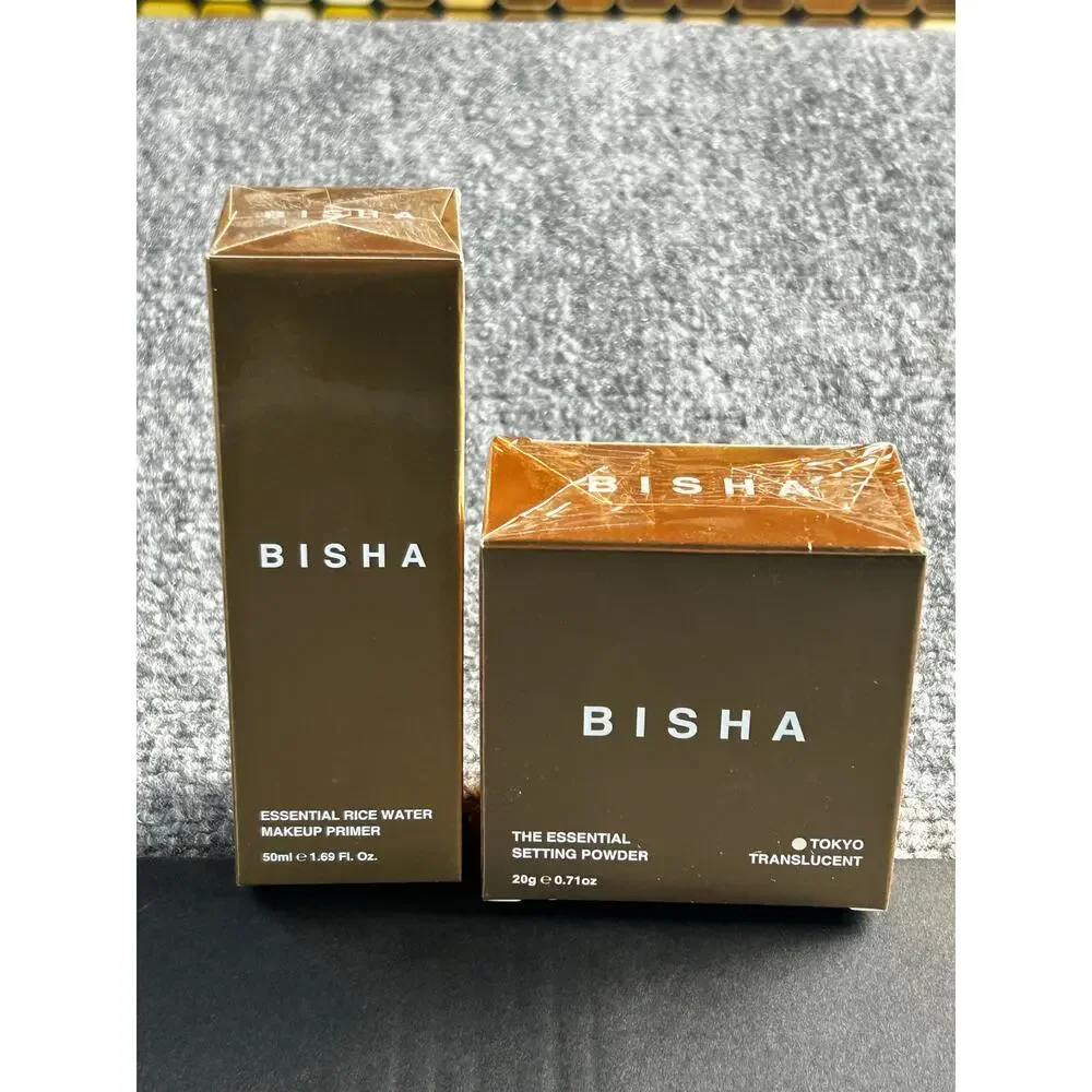 BISHA Makeup Bundle Rice Water Primer & Tokyo Translucent Setting Powder NIB